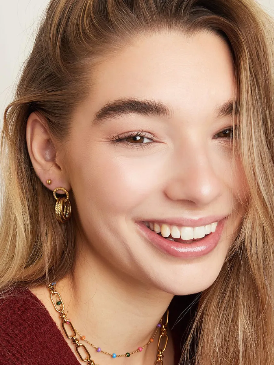 Willow earrings - boho chic hoop style in stainless steel