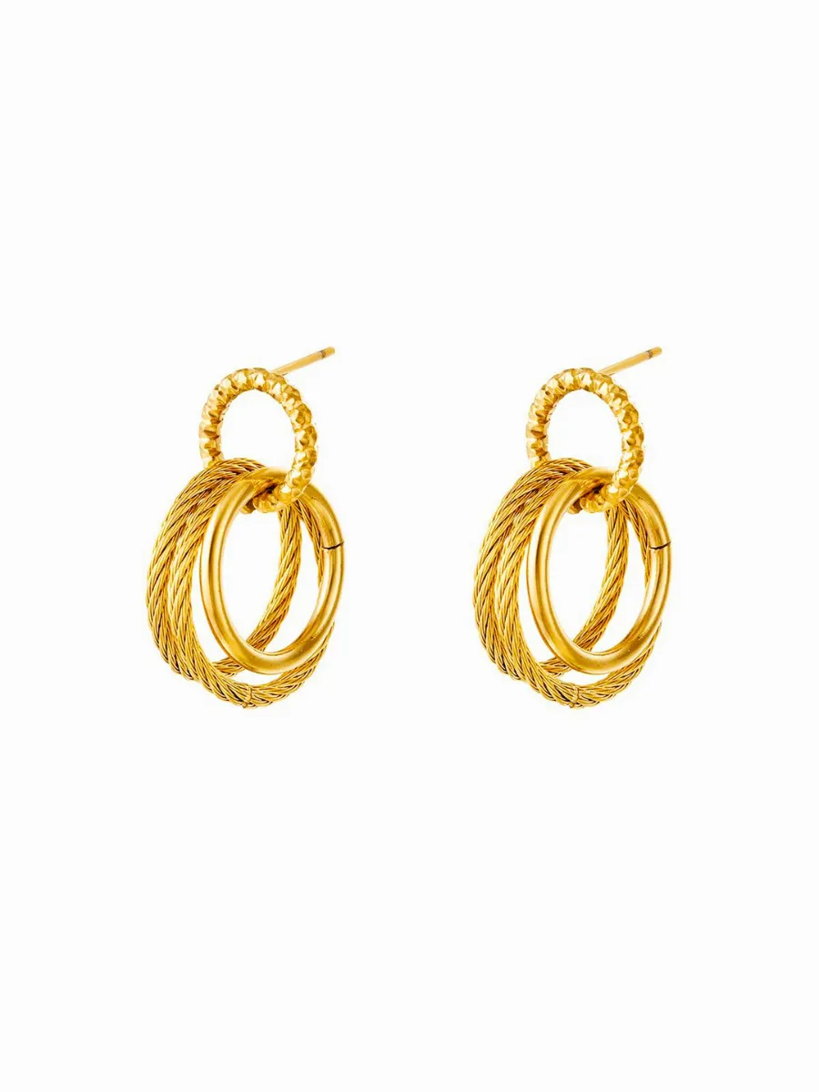 Willow earrings - boho chic hoop style in stainless steel