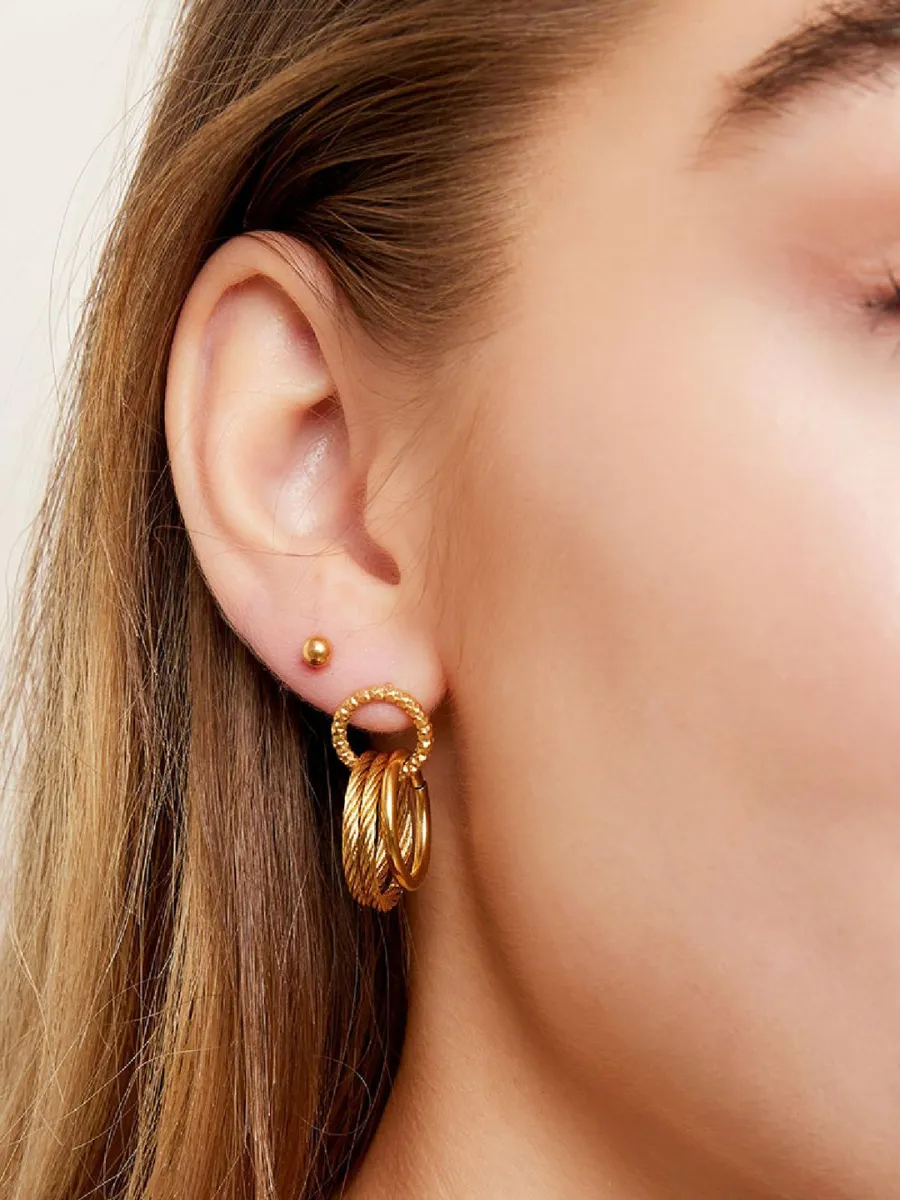 Willow earrings - boho chic hoop style in stainless steel