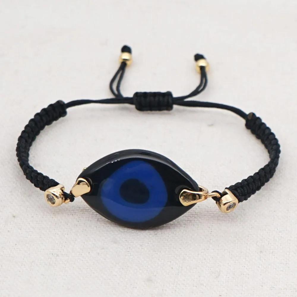 Women Turkish Evil Eye Bohemian Handmade Friendship Braided Rope Bracelets