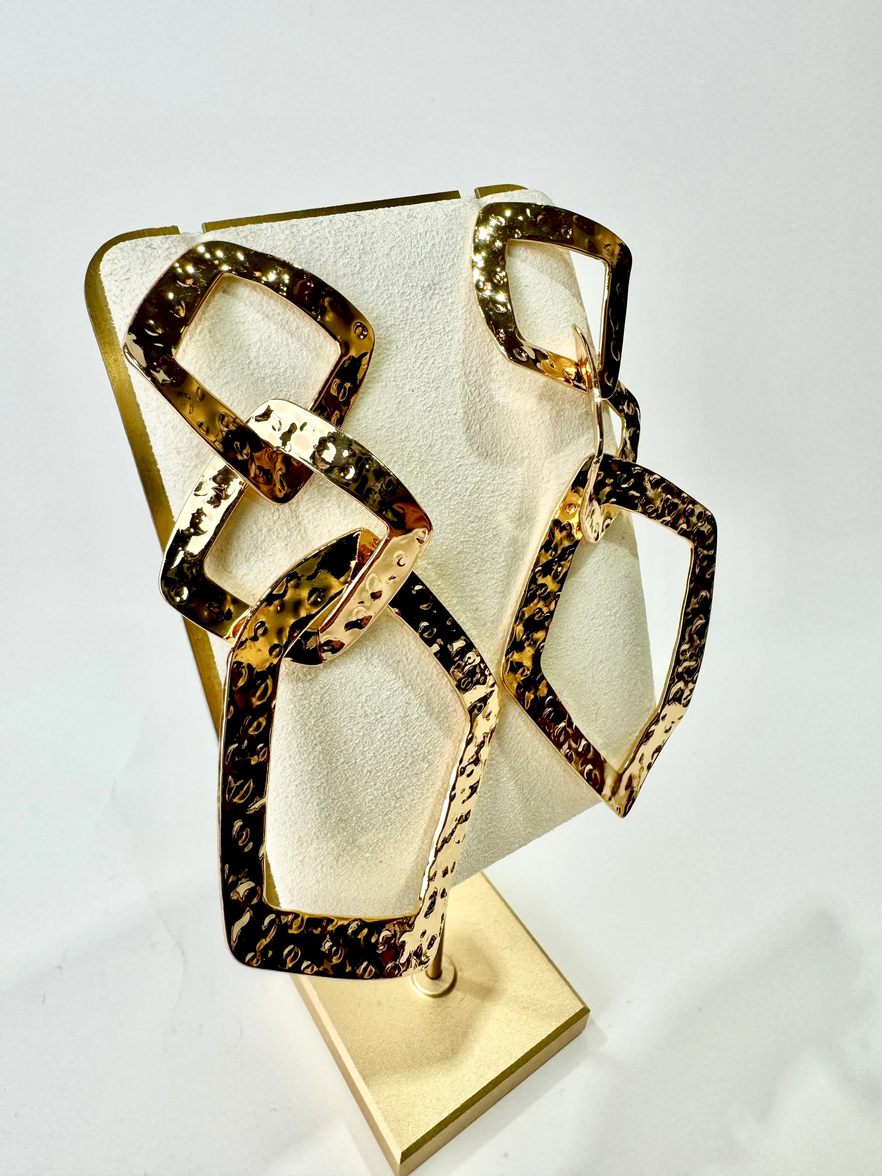 Zara - Geometric Gold Link Earrings