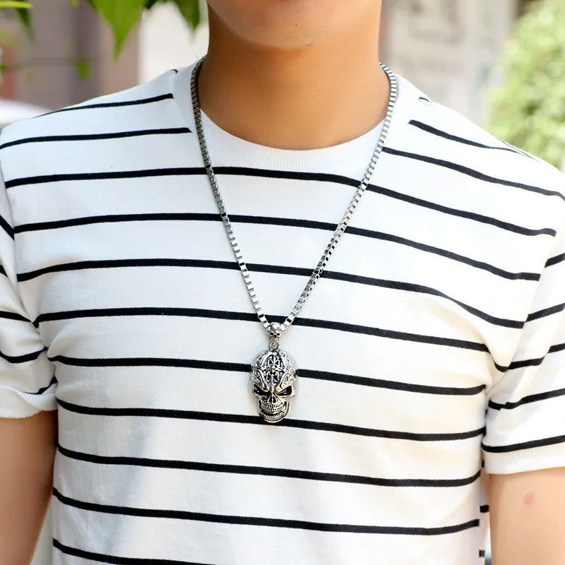 Ziggy Reaktor Skull - Gothic Pendant Necklace by The Nevermore