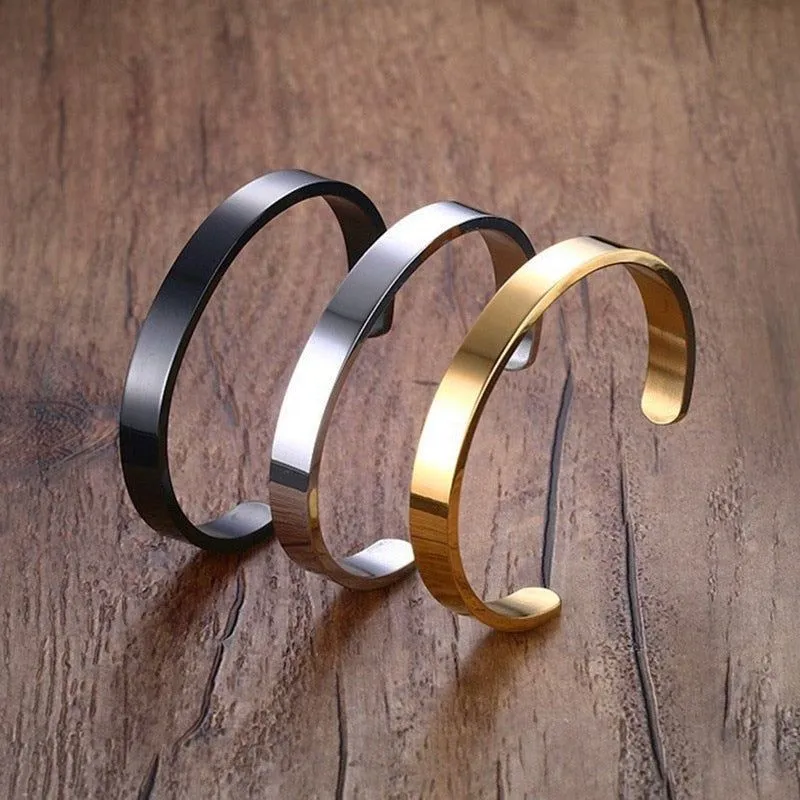 ZORCVENS Unisex Bracelet Cuff Stainless Steel Silver/Gold/Black/Rose Gold