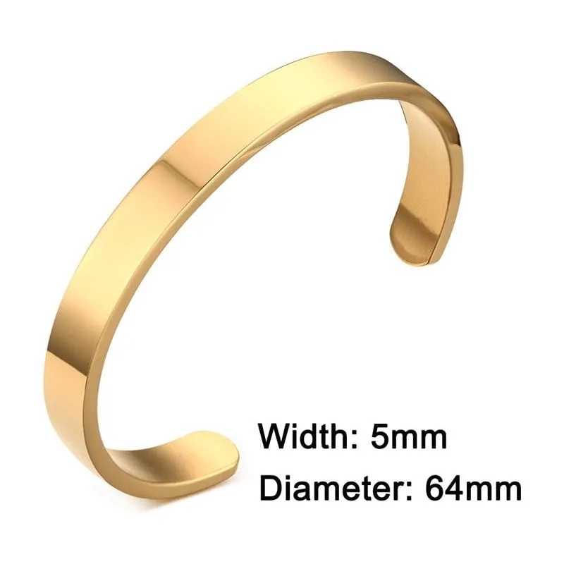 ZORCVENS Unisex Bracelet Cuff Stainless Steel Silver/Gold/Black/Rose Gold