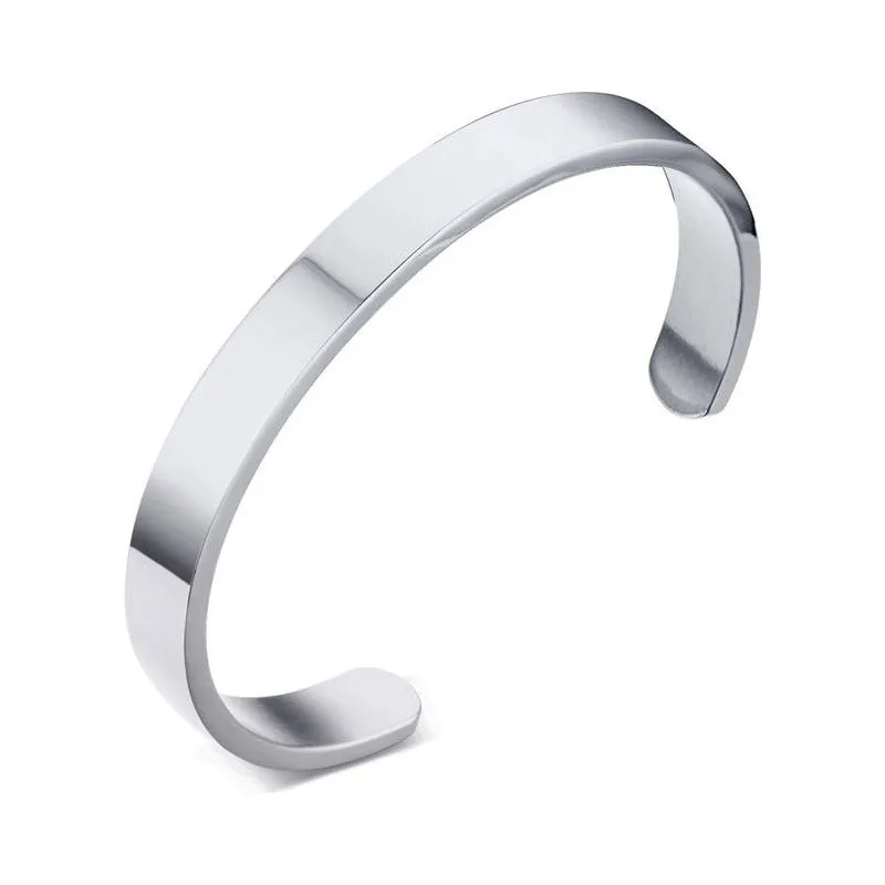 ZORCVENS Unisex Bracelet Cuff Stainless Steel Silver/Gold/Black/Rose Gold