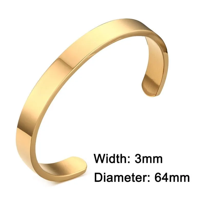 ZORCVENS Unisex Bracelet Cuff Stainless Steel Silver/Gold/Black/Rose Gold