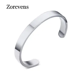 ZORCVENS Unisex Bracelet Cuff Stainless Steel Silver/Gold/Black/Rose Gold