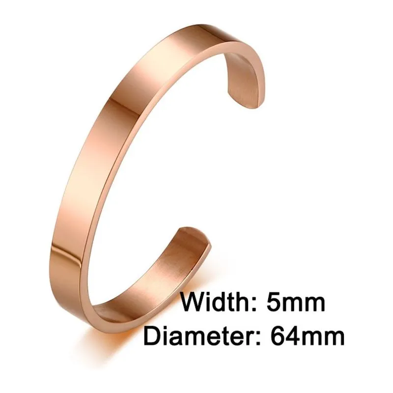 ZORCVENS Unisex Bracelet Cuff Stainless Steel Silver/Gold/Black/Rose Gold